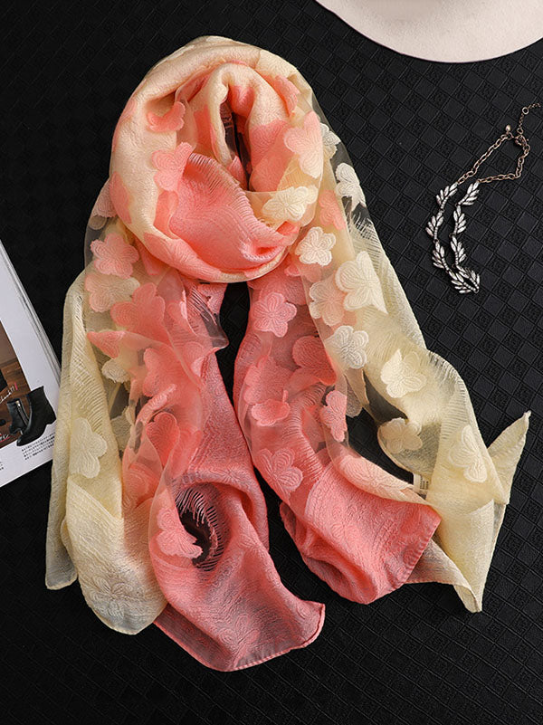 Original Floral Sun-Protection Silk Scarf