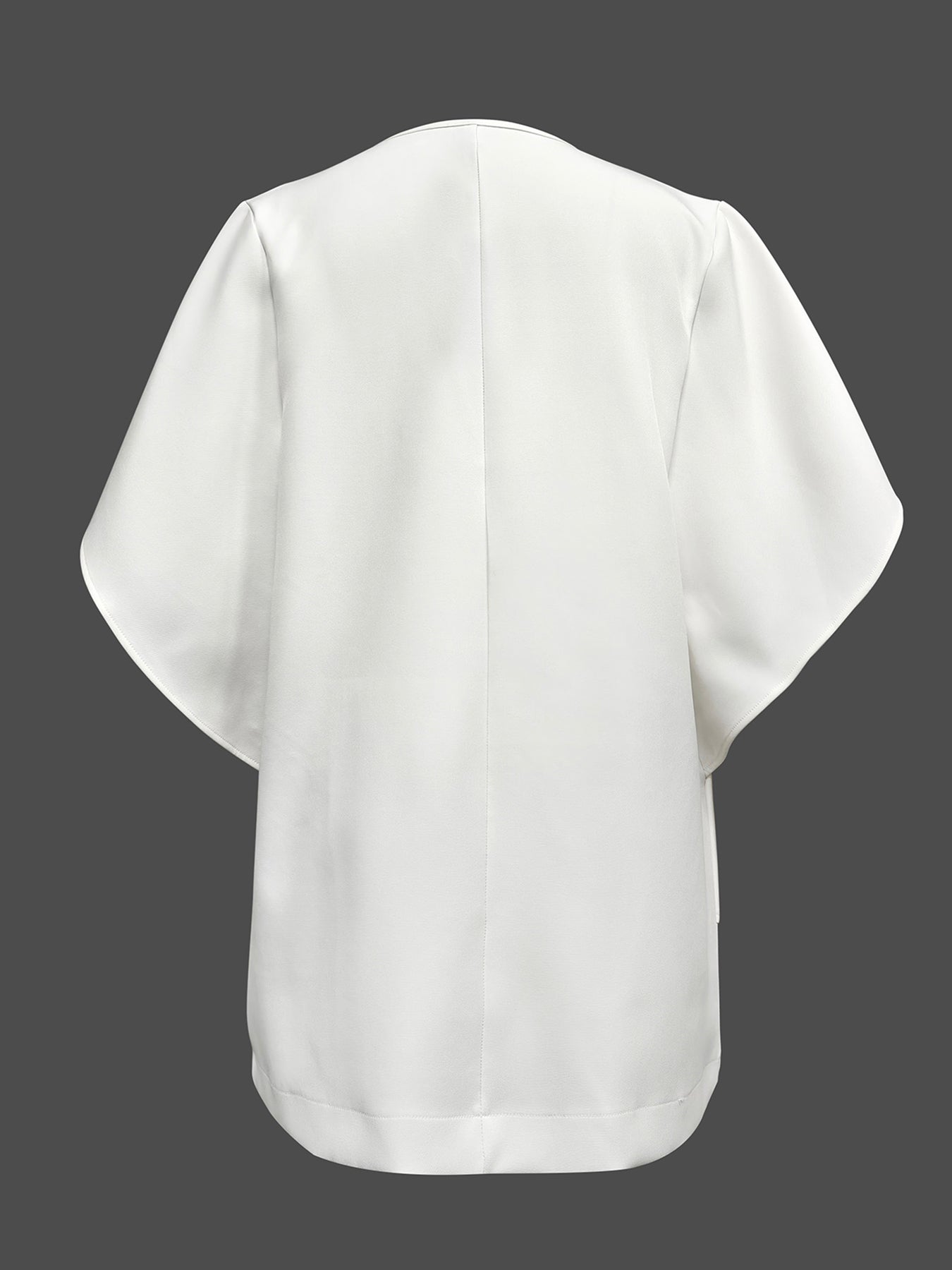 Half Sleeves Loose Solid Color Deep V-Neck Mini Dresses