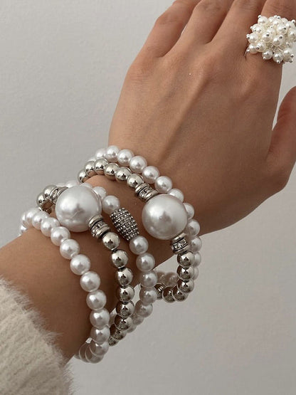 Beaded Shiny Bracelet Accessories Five Pieces Sets