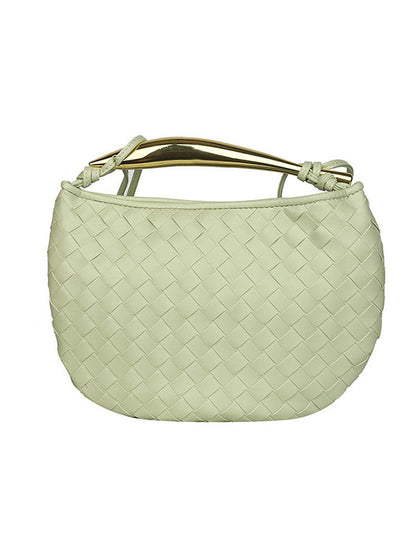 Geometric Split-Joint Woven Zipper Bags Handbags