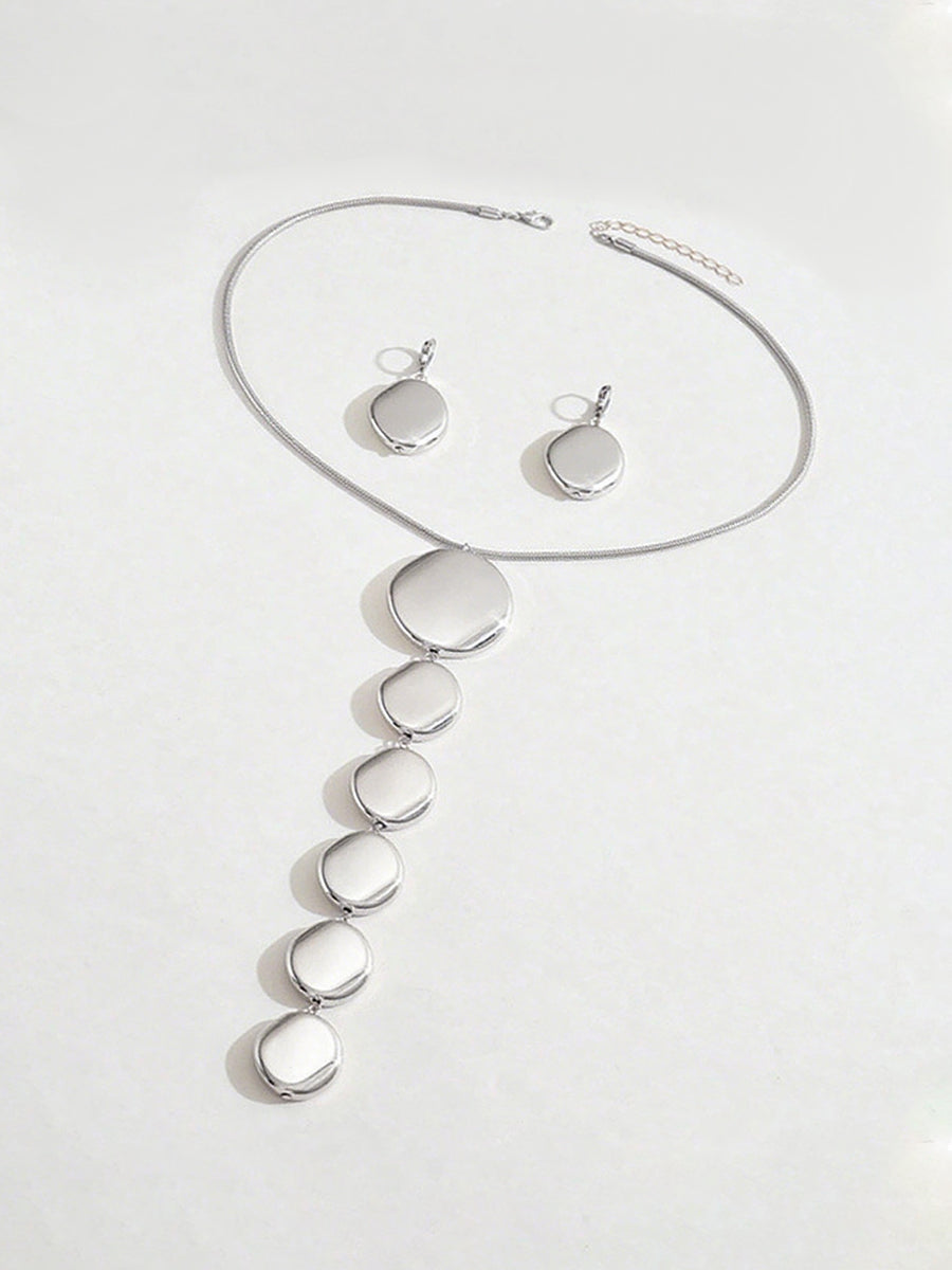 Geometric Two Pieces Set Necklaces Accessories Earrings Accessories
