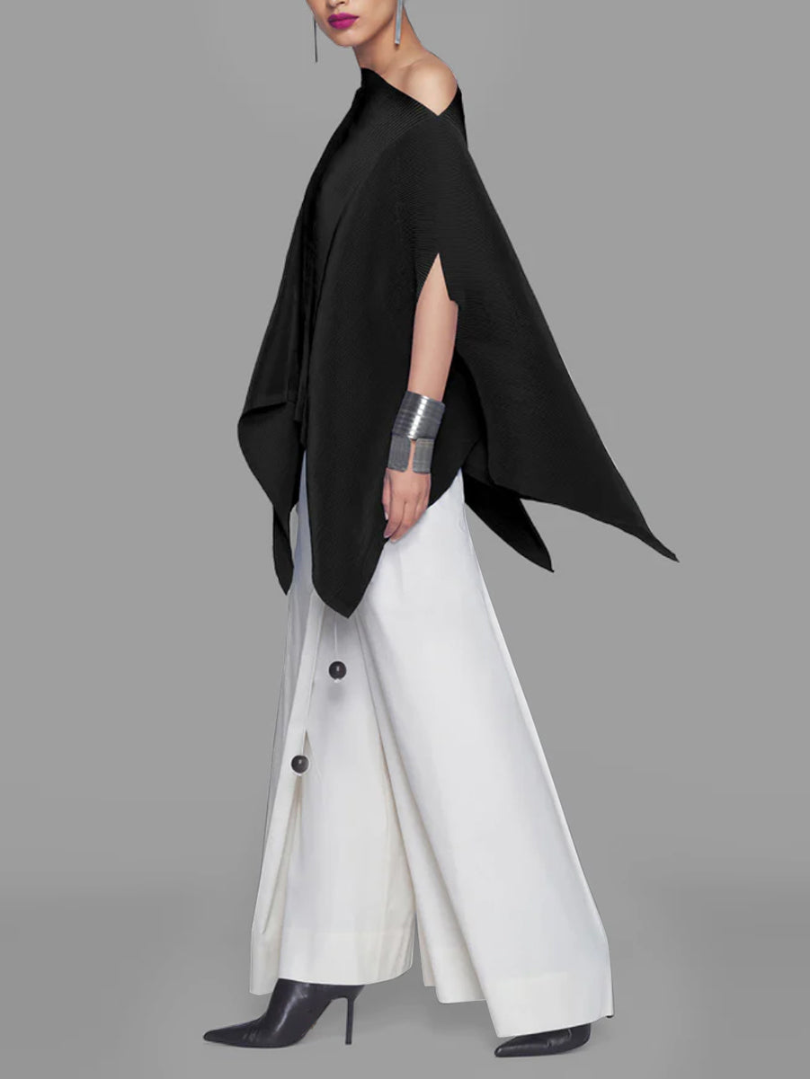 Fledermausärmel, locker, asymmetrisch, einfarbig, One-Shoulder-Blusen und -Shirts 