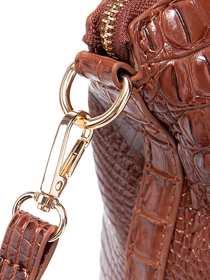 Alligator Print Pleated Split-Joint Bags Handbags