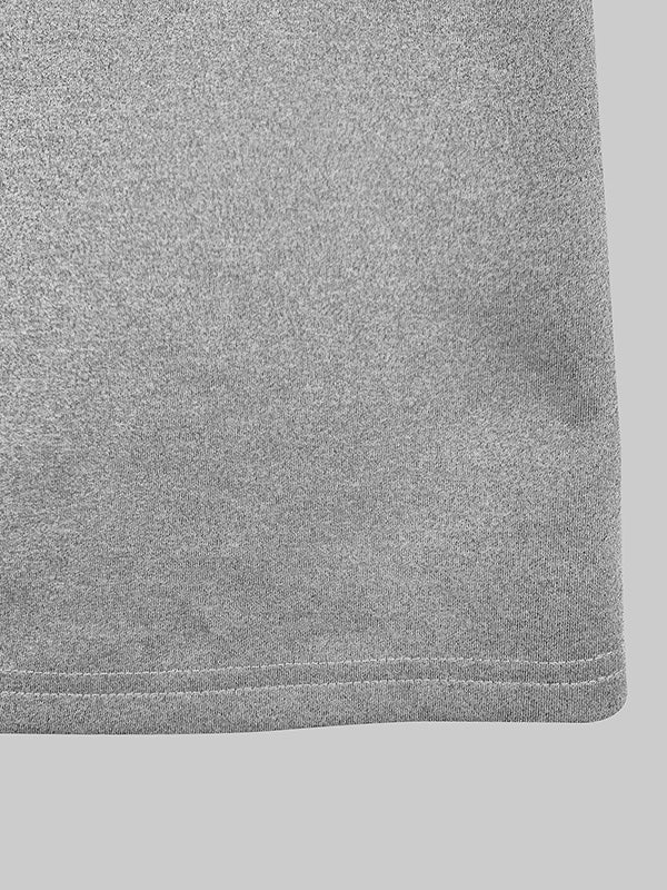 Robe longue ample à manches courtes et col montant, couleur unie 