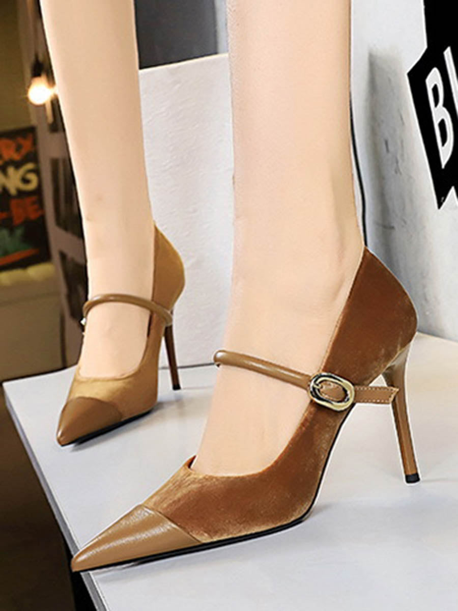 Buckle Pointed-Toe Pumps