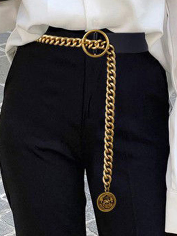 Asymmetric Chains Geometric Split-Joint Waist Belts & Thigh Cuffs