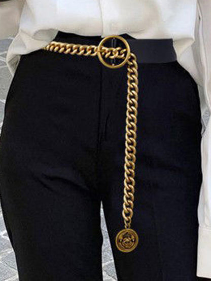 Asymmetric Chains Geometric Split-Joint Waist Belts & Thigh Cuffs