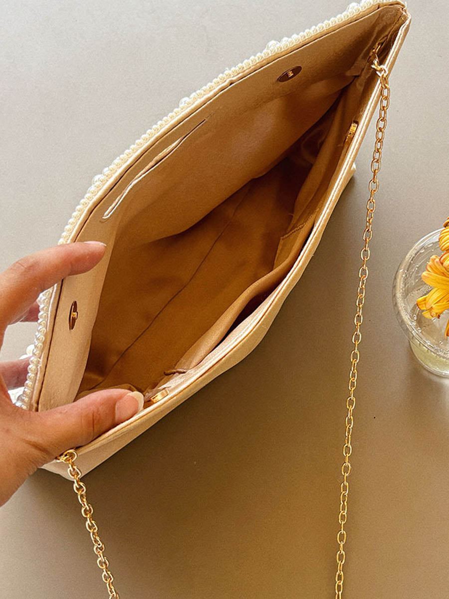 Solid Color Geometric Chains Handbags