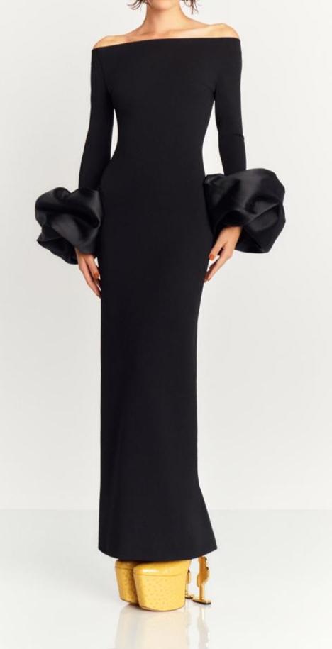 ILIA Long Sleeve Bandage Maxi Dress BLACK