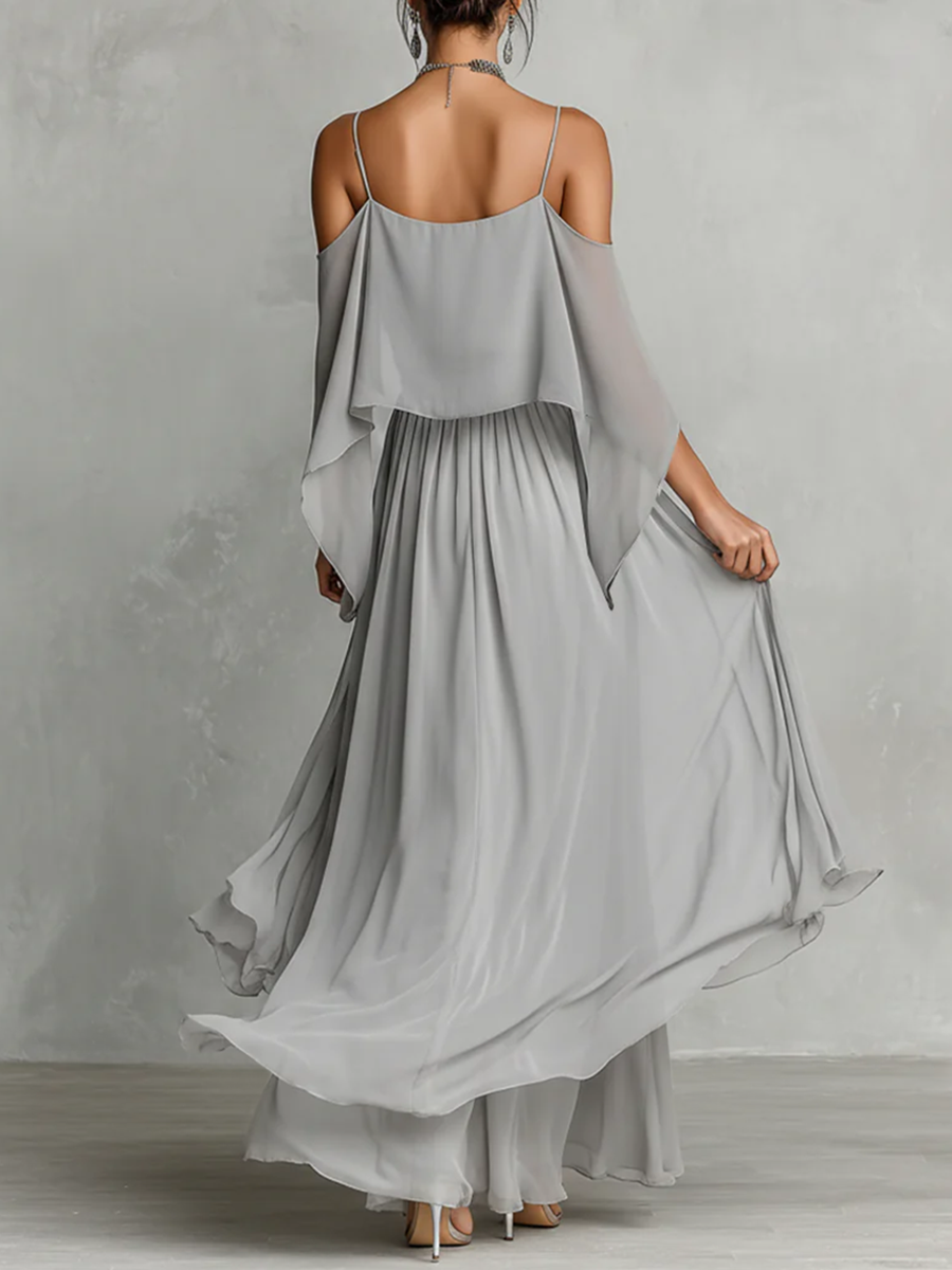 High Waisted Irregularity Layered Pleated Ruffle Trim Solid Color Pants Trousers