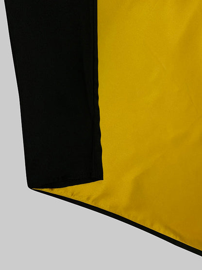 Irregularity Asymmetric Contrast Color Round-Neck Maxi Dresses