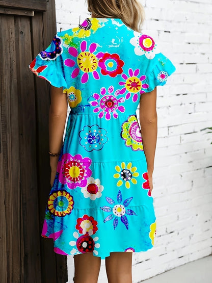 Daphne | Women's Floral Flowy Draped Maxi Dress