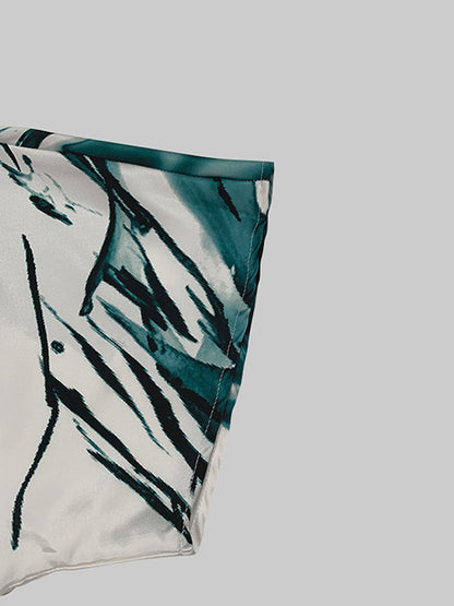 Batwing Sleeves Loose Printed Tied Waist V-Neck Evening Dresses Maxi Dresses