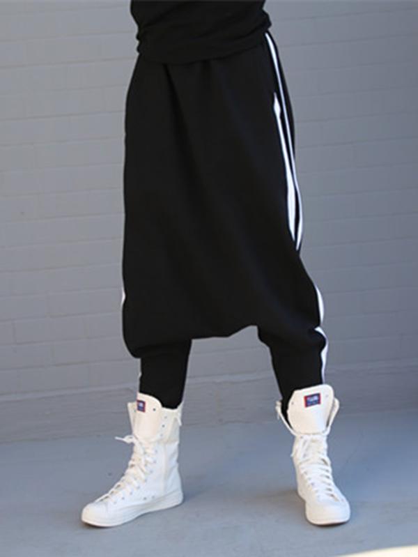 Loose Striped Empire Harem Pants