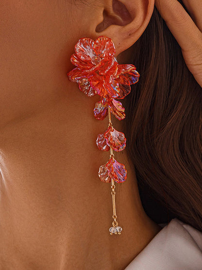 Beaded Flower Shape Earrings Accessories