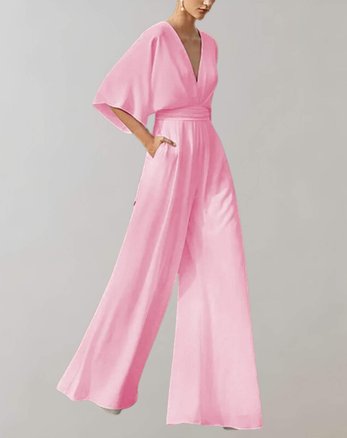 Esmeralda | Women's V-Neck Wide Leg Jumpsuit