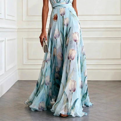 Evelina | Women's V-Neck Floral Maxi Dress