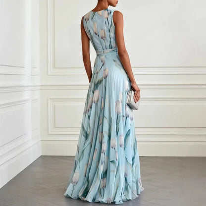Evelina | Women's V-Neck Floral Maxi Dress
