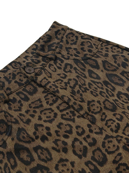 Urban Leopard Patchwork Wide Leg Pants