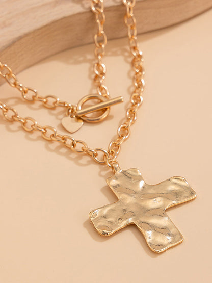 Normcore Chains Double Layered Geometric Necklaces Accessories