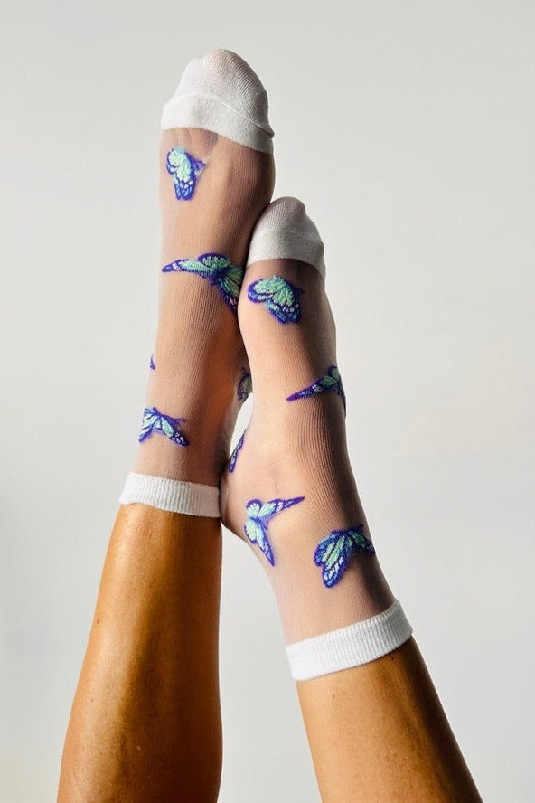 Fancy Butterfly Sheer Sock