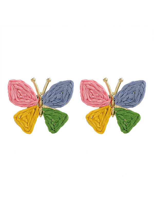 Boucles d'oreilles pendantes en forme de papillon 