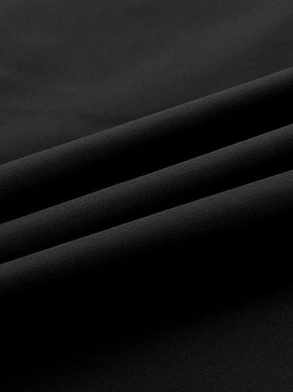 Long Sleeves Loose Solid Color Split-Joint V-Neck Maxi Dresses