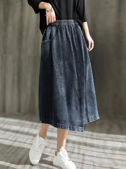 Loose Asymmetric Elasticity Split-Joint Skirts