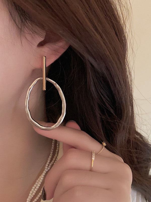 Contrast Color Geometric Earrings Accessories 🔥Gold & Silver🔥 One_size