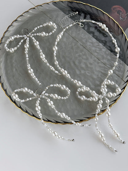 Bowknot Drop Earrings + Necklaces Accessories