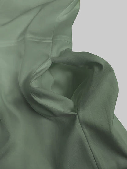 High Waisted Loose Pockets Solid Color Zipper V-Neck Jumpsuits