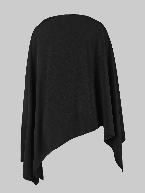 Fledermausärmel, locker, asymmetrisch, einfarbig, One-Shoulder-Blusen und -Shirts 