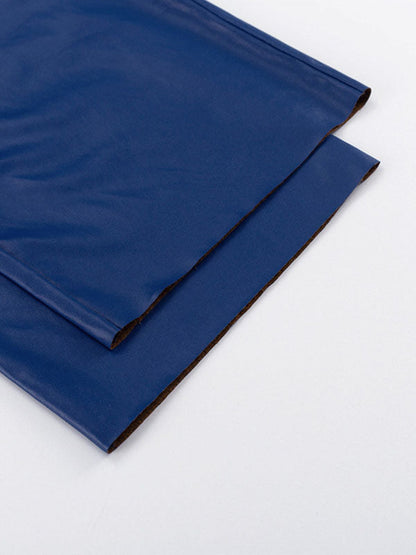 Pantalon slim taille haute en PU, couleur unie, coupe droite 