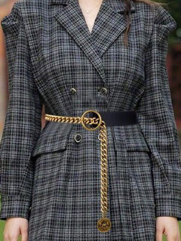 Asymmetric Chains Geometric Split-Joint Waist Belts & Thigh Cuffs