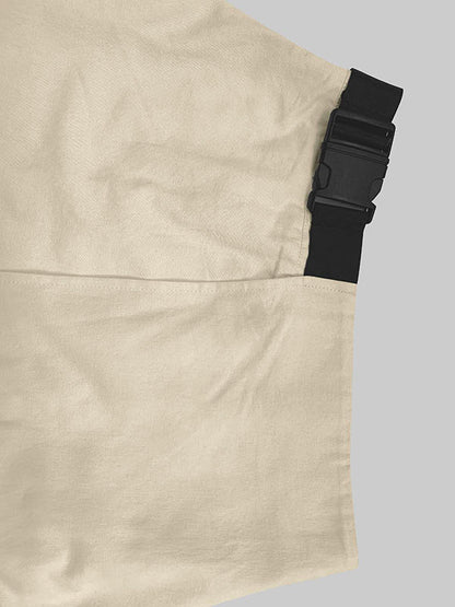 A-Line Loose Asymmetric Elasticity Pockets Split-Joint Skirts Bottoms