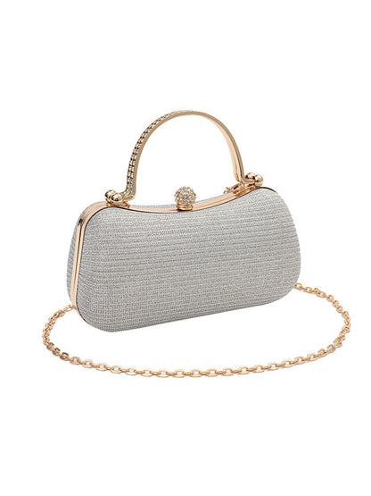 Chains Geometric Shiny Bags Crossbody Bags Handbags LIGHT GRAY One_size