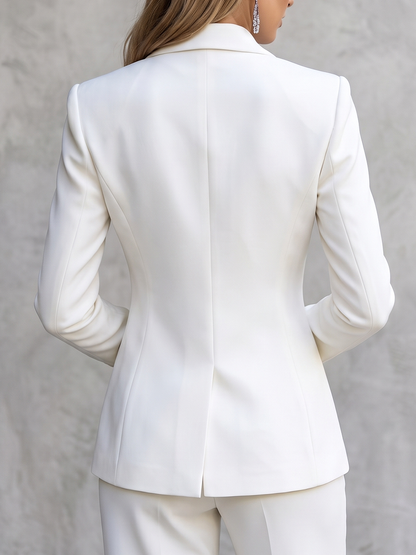 Flower Print Buttoned Long Sleeves Notched Collar Outerwear Blazer
