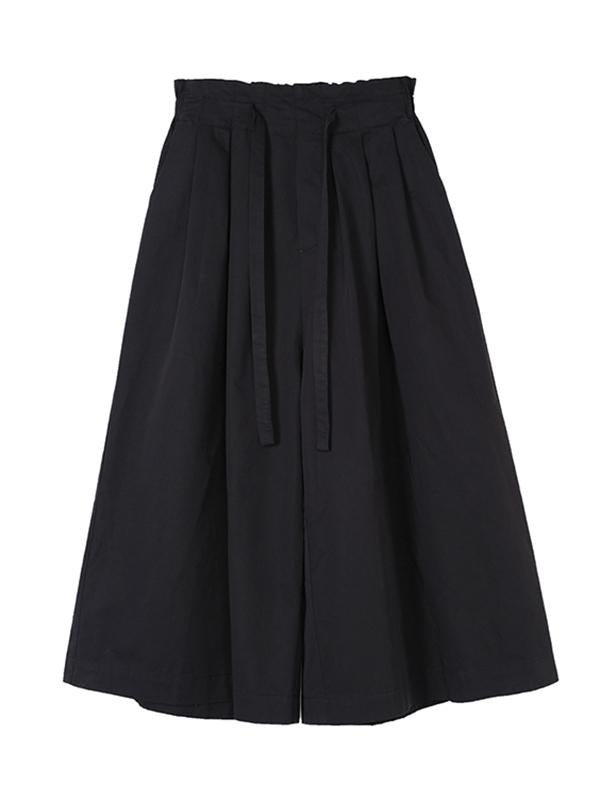 Pantalon décontracté à jambes larges style bandage rétro 