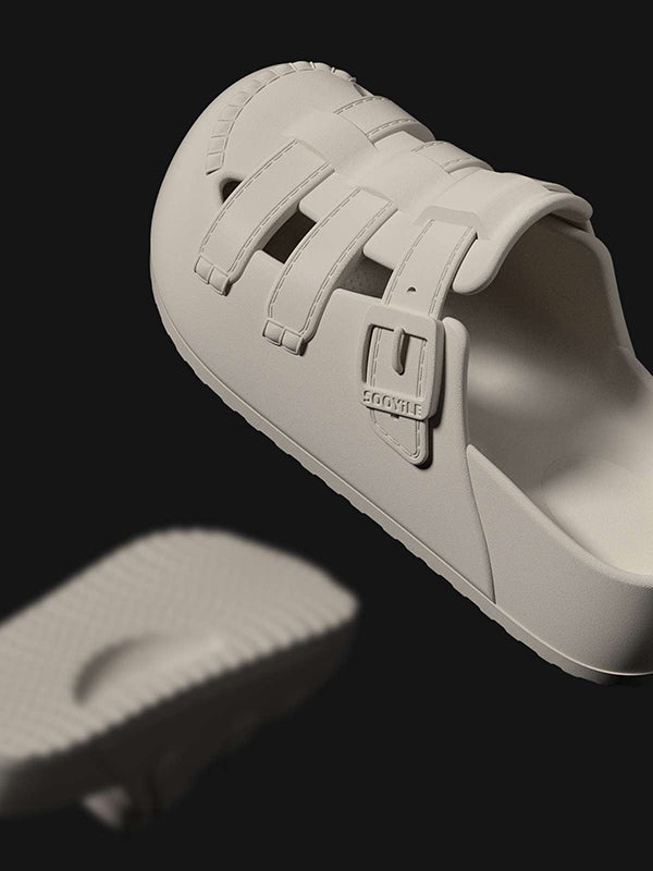 Hollow Round-Toe Split-Joint Platform Shoes Sandals