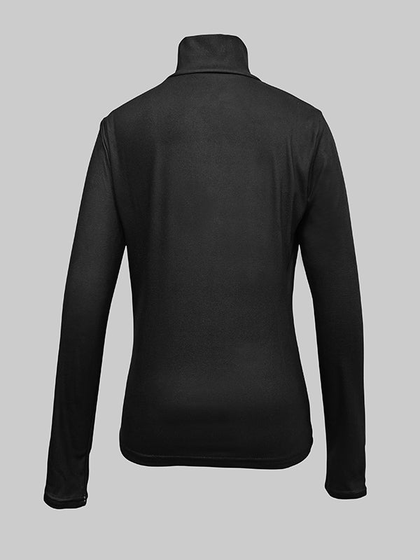 Long Sleeves Skinny Contrast Color Floral Printed Split-Joint High Neck T-shirts