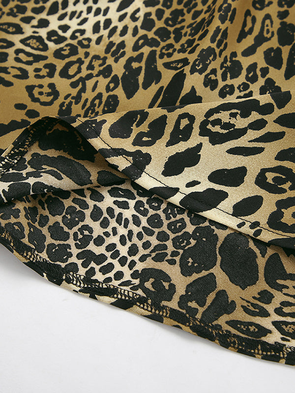 Jupes fendues taille haute style sirène léopard 
