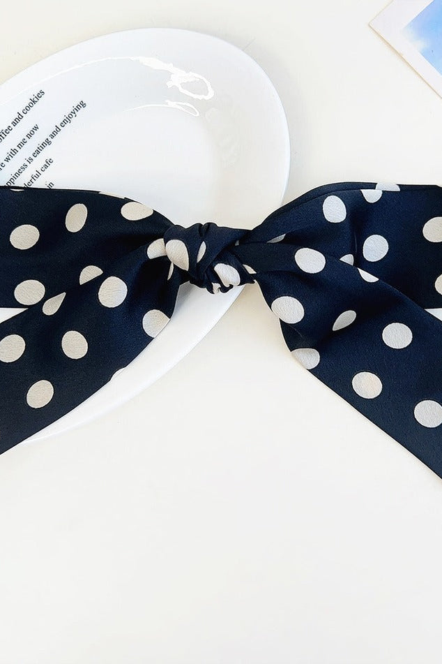 Polka Dot Ribbon Bow French Barrette Clip
