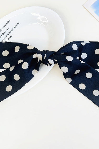 Polka Dot Ribbon Bow French Barrette Clip