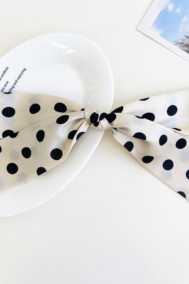 Polka Dot Ribbon Bow French Barrette Clip