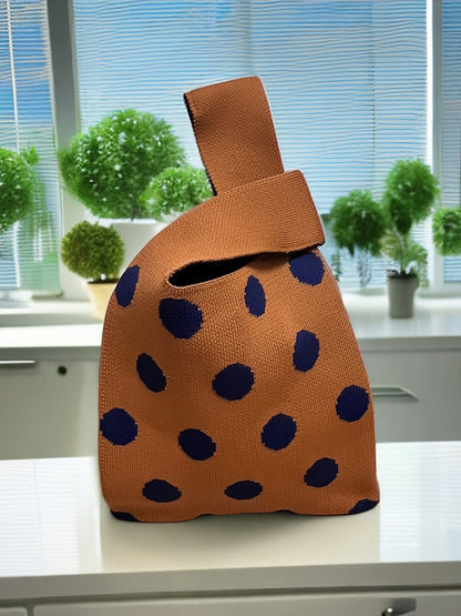Polka-Dot Contrast Color Satchels Bags