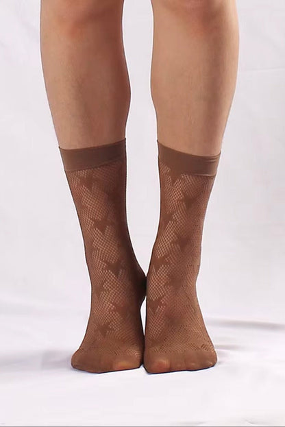 Star Banded Fishnet Socks