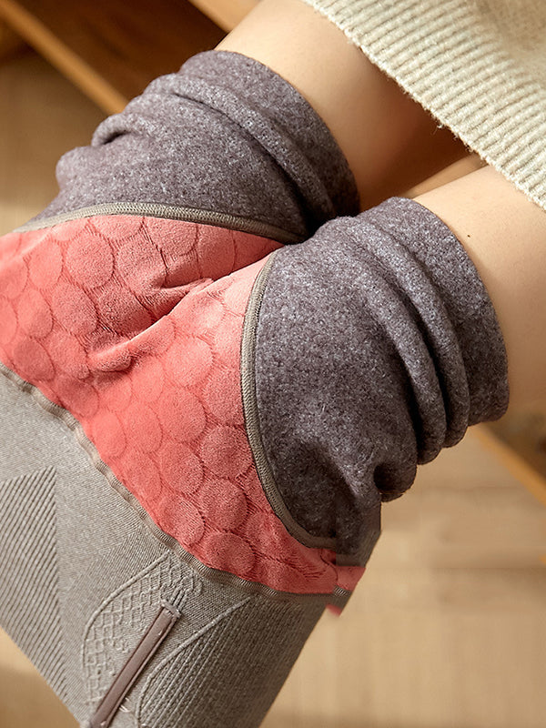 Pantalon thermique décontracté en velours à jambe skinny, couleur unie, garde au chaud 