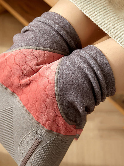 Pantalon thermique décontracté en velours à jambe skinny, couleur unie, garde au chaud 