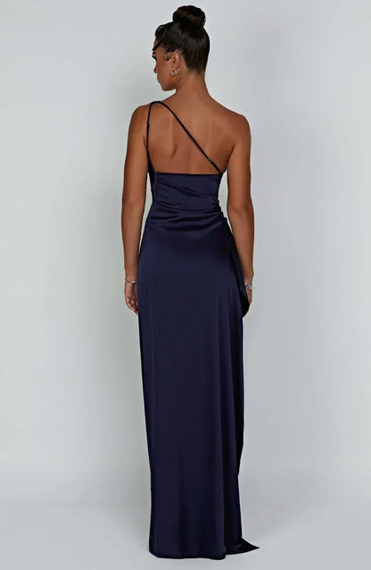 Fallon | Women's One Shoulder Ruched Maxi Dress