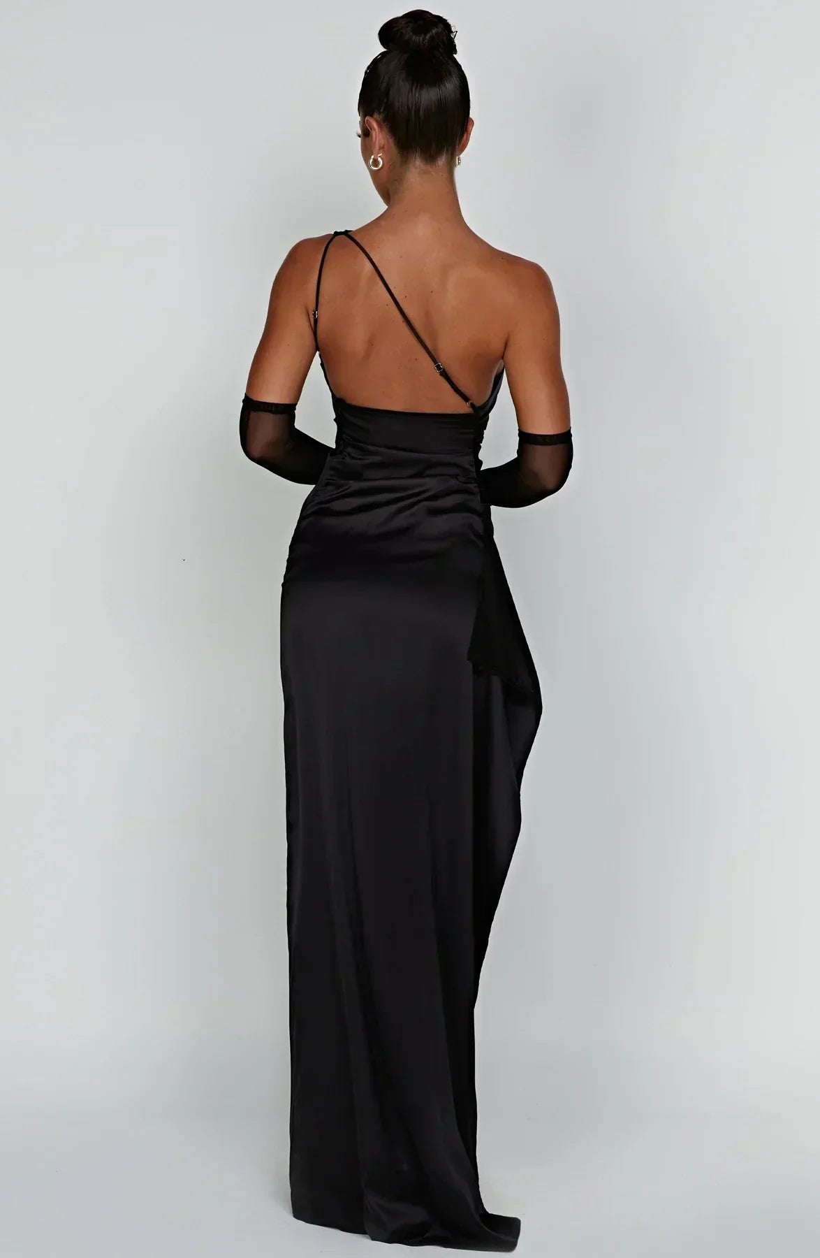 Fallon | Women's One Shoulder Ruched Maxi Dress